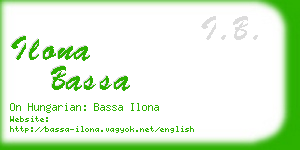 ilona bassa business card